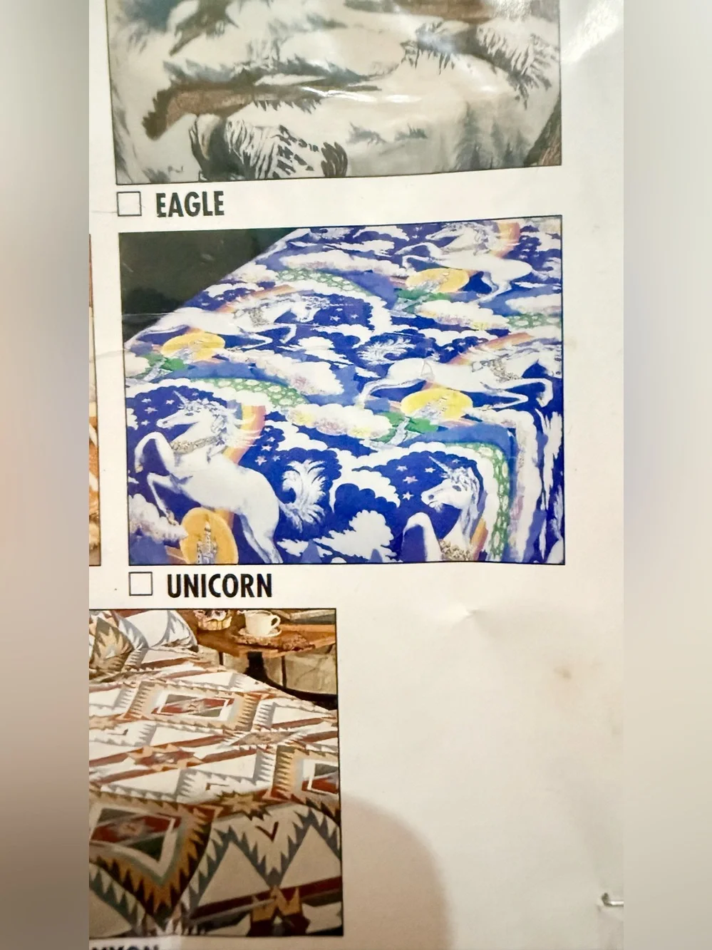 Vtg Unicorn Blanket NOS Sealed Twin/Full USA Fantasy Pegasus Rainbow Castle 90s